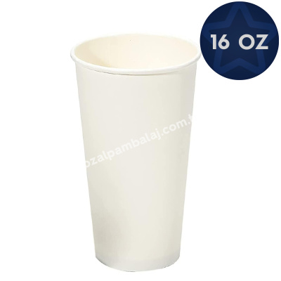 16 oz Beyaz Karton Bardak - 1