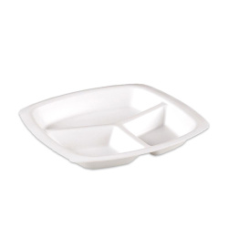 3 Bölmeli Köpük Yemek Servis Tabağı (Mod-24L) - Erze