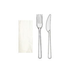 3'lü Lüks Yemek İkram Seti (Bıçak Çatal Peçete) - Özalp Ambalaj