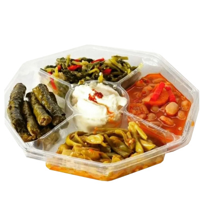 5 Bölmeli Meze Kahvaltı Draje ve Lokum Ambalajı Kapaklı (Sızdırmaz) - 2