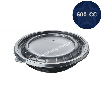 500 cc Yuvarlak Sıcak Yemek ve Salata Seti - 1