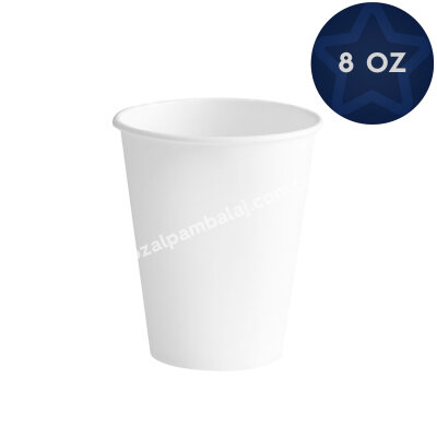 8 Oz Beyaz Karton Bardak - 1