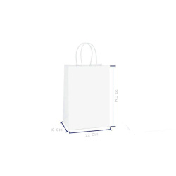 Beyaz Kraft Kağıt Çanta 20x10x22 cm - Özalp Ambalaj