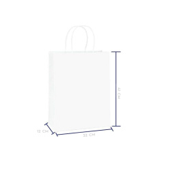 Beyaz Kraft Kağıt Çanta 32x12x41 cm - Özalp Ambalaj