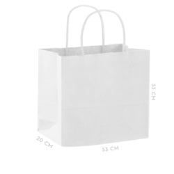Beyaz Kraft Kağıt Çanta 33x20x33 cm - Özalp Ambalaj