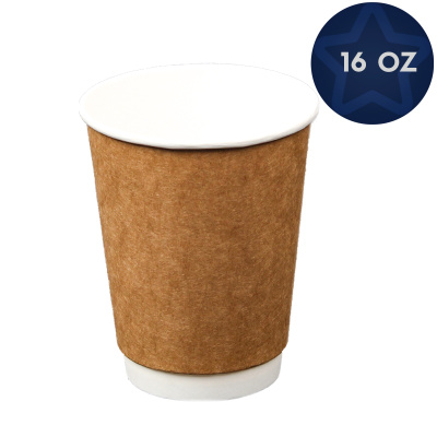 Double Wall (Çift Katlı) Kraft Karton Bardak 16 oz - 1