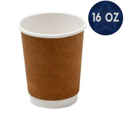 Double Wall (Çift Katlı) Kraft Karton Bardak 16 oz - Özalp Ambalaj