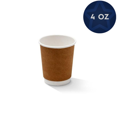 Double Wall (Çift Katlı) Kraft Karton Bardak 4 oz - 1