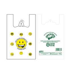 Gülen Yüz Baskılı Hışır Poşet Büyük Boy - Özalp Ambalaj