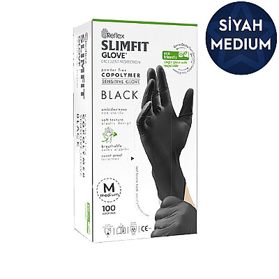 Hibrit Pudrasız Siyah Eldiven Medıum (Orta) - 1