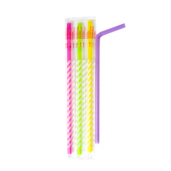 Jelatin Sargılı Körüklü Pipet Renkli 23,5 cm - Özalp Ambalaj