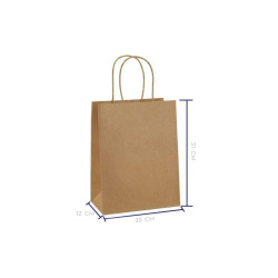 Kahverengi Kraft Kağıt Çanta 25x12x31 cm - Özalp Ambalaj