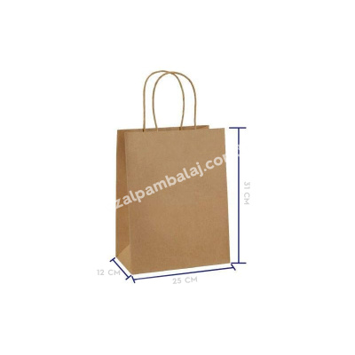 Kahverengi Kraft Kağıt Çanta 25x12x31 cm - 1