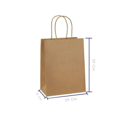 Kahverengi Kraft Kağıt Çanta 29x15x29 cm - 1