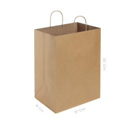Kahverengi Kraft Kağıt Çanta 31x18x30 cm - Özalp Ambalaj