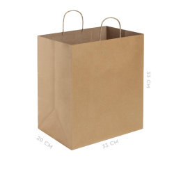 Kahverengi Kraft Kağıt Çanta 33x20x33 cm - Özalp Ambalaj