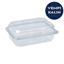Kalın Plastik Sızdırmaz Gıda Kabı Yüksek Ka pak 1000 cc (31,2gr) - Vempi