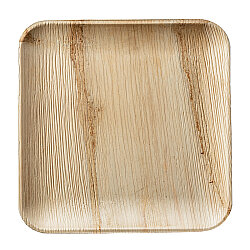 Kare 20x20 cm Kullan At Tahta Palmiye Yaprağı Tabak - Özalp Ambalaj