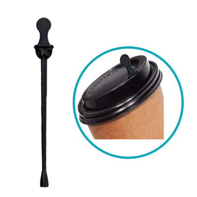 Karton Bardak Kapak Tıkaçı Siyah 11 cm - 1