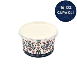 Karton Çorba ve Gıda Kasesi (Kapaklı) Set 16 oz - Özalp Ambalaj