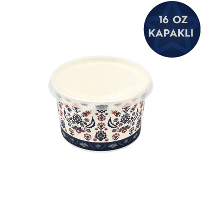 Karton Çorba ve Gıda Kasesi (Kapaklı) Set 16 oz - 1