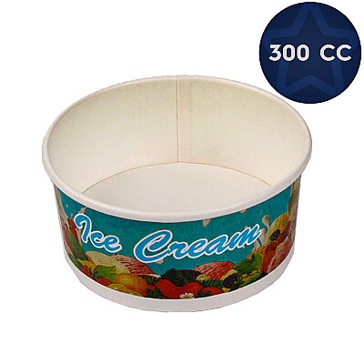 Karton Dondurma Kasesi (Dondurma Desen) 300 cc - 1