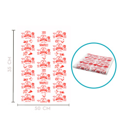 Kasap Baskılı Plast Kağıt Tabaka Hışır 35x50 cm - Özalp Ambalaj