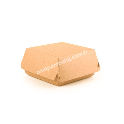 Kraft Hamburger Kutusu 12x12x9,5 cm - 1