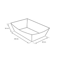 Kraft Karton Kayık Tabak (Karton Tava) 8x12x4,5 cm (Orta Boy) - 2