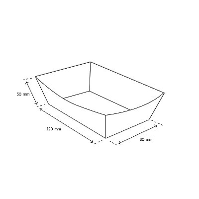 Kraft Karton Kayık Tabak (Karton Tava) 8x12x4,5 cm (Orta Boy) - 2
