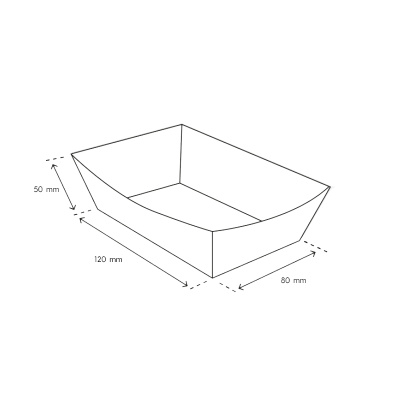 Kraft Karton Kayık Tabak (Karton Tava) 8x12x5 cm (Orta Boy) - 2