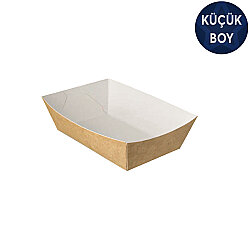 Kraft Karton Kayık Tabak (Karton Tava) 6,5x10,5x4 cm (Küçük Boy) - Özalp Ambalaj
