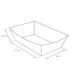 Kraft Karton Kayık Tabak (Karton Tava) 9x14x5 cm (Büyük Boy) - 2