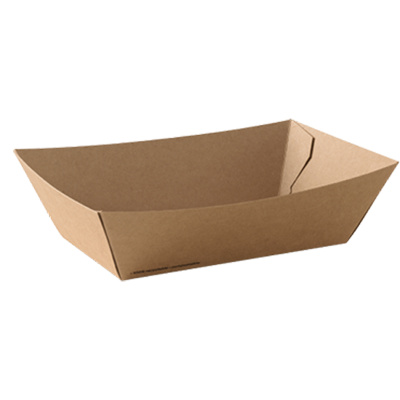 Kraft Karton Kayık Tabak (Karton Tava) 9x14x5 cm - 1