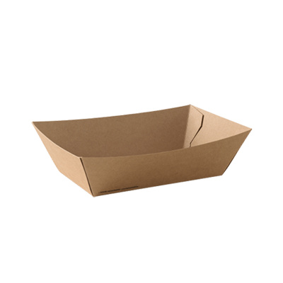 Kraft Karton Kayık Tabak (Karton Tava) 9x14x5 cm - 1