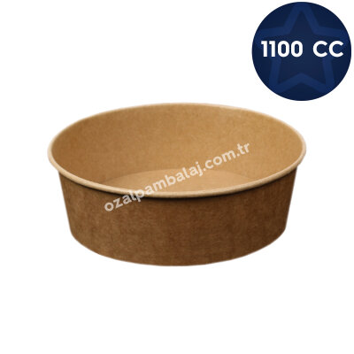 Kraft Karton Makarna ve Salata Kasesi 1100 cc - 1