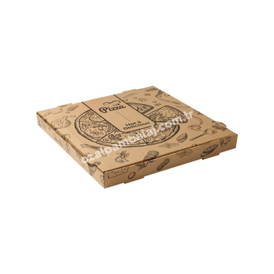 Kraft Küçük Boy Pizza Kutusu 22x22x3,5 cm - 1