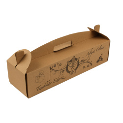 Kraft Saplı (Kulplu) Lahmacun Kutusu 40x12x10 cm - Özalp Ambalaj