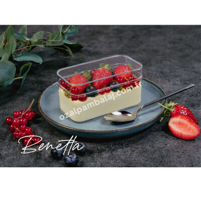 Kristal Plastik Oval Prizma Tatlı Kasesi (Kapaklı) 300 cc - 2