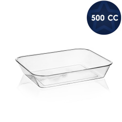 Kristal Plastik Tabak Büyük Boy 500 cc - Mayer Plastik