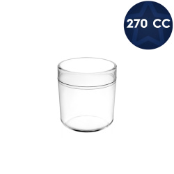 Kristal Plastik Tatlı-Gıda Kavanozu (Kapaklı) 270cc - 1