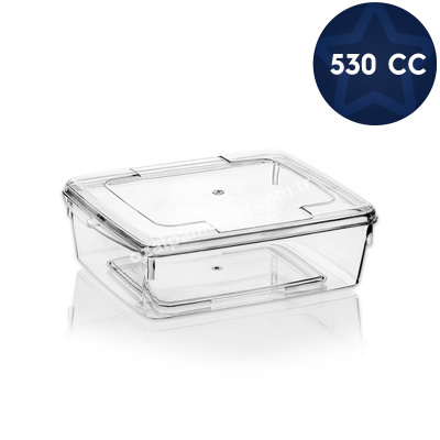 Kristal Plastik Tatlı ve Bal Kabı (Kapaklı) 500 cc - 1