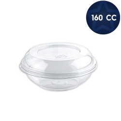Kristal Plastik Yuvarlak Tatlı Kasesi (Kapaklı)160 cc - Özalp Ambalaj