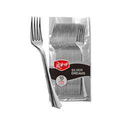 Metal Görünümlü Lüks Plastik Çatal - Roll Up