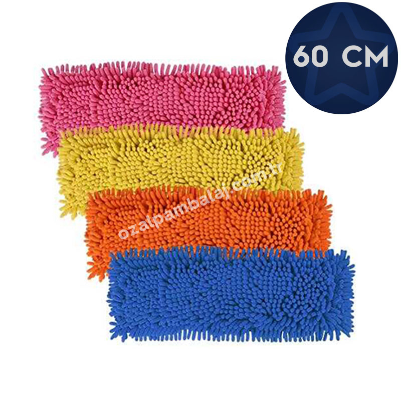 Nemli Makarna Şönil Mikrofiber (Renkli) Mop 60 cm