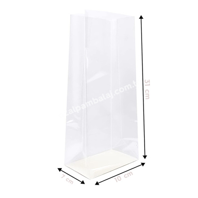 Opp Kare Tabanlı Oturan Torba 10x30+7cm Şeffaf - 1
