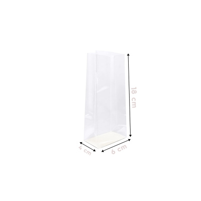 Opp Kare Tabanlı Oturan Torba 6x18+4cm Şeffaf - 1