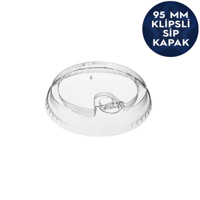Pet Bardak Klipsli (Sip) Kapak 95mm (250-300-400-550 cc Bardak Uyumlu) - 1