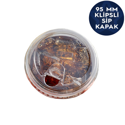 Pet Bardak Klipsli (Sip) Kapak 95mm (250-300-400-550 cc Bardak Uyumlu) - 2