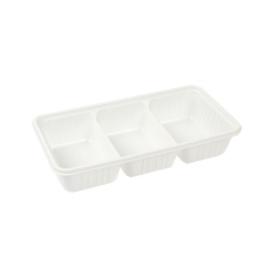 Plastik 3 Bölmeli Dondurma Kabı Seti (Kapaklı) 1000 gr - 2